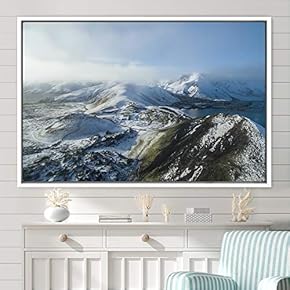 signwin Framed Canvas Wall Art Foggy Mountains Aerial...