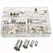 Terrans 150pcs 4Types(AWG 4,2,1,2/0) Wire Silver Plated Copper Crimp Connector Non Insulated Cable Housing Ferrule Pin Cord End Terminal Assortment Kit