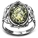 Sterling Silver Green Amber Vintage Oval Ring