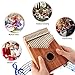 CXhome Electric Kalimba 17 Key Thumb Piano,Mbira African Mahogany Finger Piano Pickup with 6.35mm Audio Interface Sanza Hand Kit, Likembe Musical Instruments for beginners or professioners