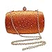 DMIX Womens Crystal Box Clutch Evening Bags Orange