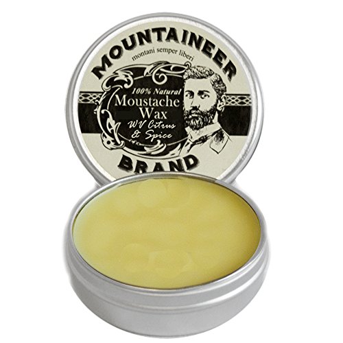 Mustache Wax by Mountaineer Brand - All-Natural, No Residue, Clear and Easy to Use, 2 oz Tin (WV Citrus & Spice)