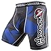 Hayabusa Metaru 47 Silver Compression Shorts, Black/Blue, Medium