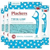 Plackers Twin Line Whitening Flosser, 75 count (Pack of 6)