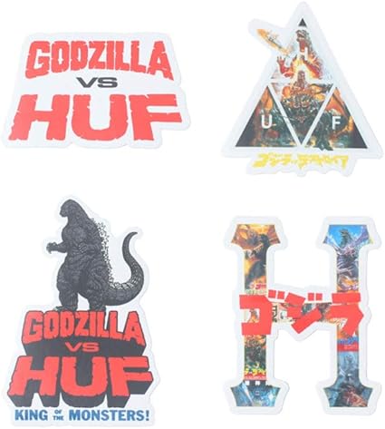 Amazon Co Jp ハフ Huf Vs Godzilla Sticker Pack ゴジラ コラボ ステッカー パック セット シール 4種類 ロゴ トリプルトライアングルロゴ グラフィック デストライア モスラ キングギドラ 並行輸入品 ホーム キッチン