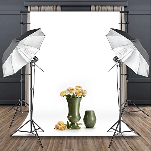 HYJ-INC-Photography-Umbrella-Continuous-Lighting-KitMuslin-Backdrop-KitWhite-Black-Backdrop-Clips-Clamp10ft-Photo-Background-Photography-Stand-System-for-Photo-Video-Studio-Shooting