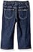 Nautica Baby Three Piece Set with Woven Shirt, Quarter Zip Sweater, and Denim Jean, Orange, 24 Months