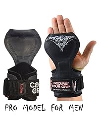 Guantes de levantamiento de pesas, correas de alta resistencia Cobra Grips PRO, alternativa a los ganchos de levantamiento para peso muerto, con soporte acolchado ajustable de neopreno para muñequeras, musculación