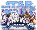 Star Wars 2009 Galactic Heroes 2-Pack Mace Windu and EPII Clone Trooper (Purple Trim)