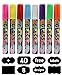 ProStationery Chalk Markers Fine Tip Erasable Liquid Chalk Marker Pen with Reversible Tip W60 6mm 8 Neon Colours with Free 40 Chalk Board Labels