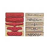 5 PCS Cute DIY Wooden Rubber Stamps Flower and Letters Diary Scrapbooking Stamps Set