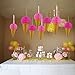 Pink Hanging Honeycomb Ice Cream Decorations - Pack of 8 - Summer Ice Cream Party Hanging Tissue Paper Decorations Are Great For Parties And Events