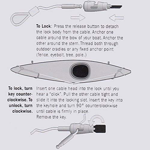 Seattle Sports Cradle Cable Lock for Kayaks, Canoes, Paddle Boards, Surfboards (Renewed)
