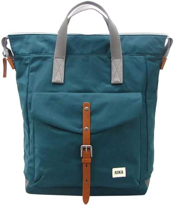 green nylon backpack