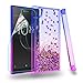 Zingcon Xperia L1 Phone Case, Glitter Case with Quicksand Bling Adorable Shine [HD Screen Protector] Shockproof Hybrid Hard PC Soft TPU Protective Cover-Blue/Purple