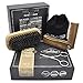 Hair & Beard Comb + Brush + Scissors - Set - for Men, Sandal Wood Comb, 100% Boar Bristle Brush, Best for Grooming Facial and Head Hair, use with Balm, Oil and Wax, Packaged in Premium Giftbox