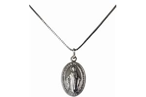 I G J THE MIRACULOUS MEDAL WITH CHAIN - THE ORIGINAL ONE - 100% MADE IN ITALY - THE MEDALS OF THE PATRON SAINTS