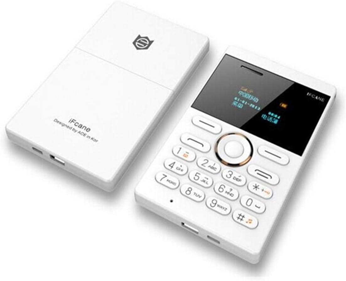 iFcane E1 Quad Band GSM Unlocked Mini Card Phone 1.0 inch Bluetooth 2.0 MP3 FM Alarm Clock Mini Students Cellphone (White)