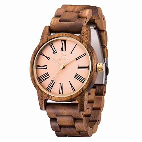 Men's Acacia Wooden Watch, ShiLiTech Universal Wooden Watch, Handmade Vintage Quartz Watches, Natural Wooden Wrist Watch(Acacia Wood)