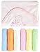 Bamboo Baby Hooded Towel Pink & 6 Washcloths Set | Absorbent, Soft, Sized for Infant & Toddler | Premium Bath Towels for Babies Sensitive Skin | Ideal by NaturCute