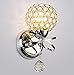 Decomust Crystal Wall Light Chrome Finish Modern Luxury LED Wall Sconce Lighting Fixture Bedroom Bathroom Lamp (Chrome）