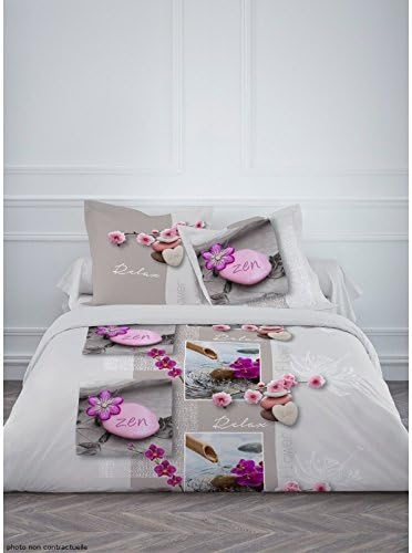 PROMOFLASH83 Cotton Duvet Cover 240 x 220 cm + 2 pillow cases ZEN ATTITUDE