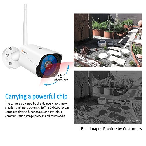 Wireless Security Camera,Jennov 720P Wireless WiFi Bullet IP Camera IP66 Waterproof Outdoor and Home Video Surveillance Camera Pre-Installed 16G Micro SD Card Motion Detection Night Vision