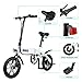 Dohiker Electric Bike Folding Bicycle 14 inch 250W Motor Max 16 mph with LED Headlight Built in USB (White)thumb 4