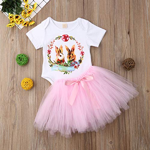 image for AMSKY Baby Bodysuit Girl Newborn,Infant Baby Easter Day Cartoon Rabbit
