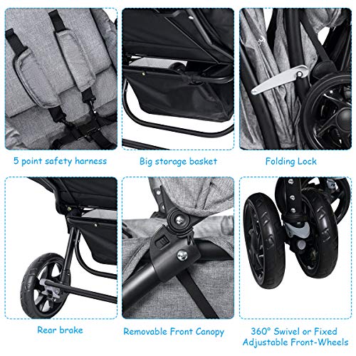 baby joy foldable double stroller