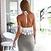 WILLTOO Women Lace Crochet Halter Crop Tank Beach Tops (US Size:4) White