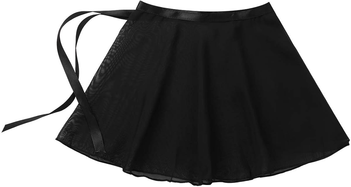 VernLan Girls Basic Classic Ballet Dance Chiffon Wrap Skirt with Tie Waist Skate Over Scarf Skirt Gymnastic Dancewear: Clothing