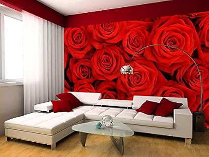 Carta Da Parati Fotografica Rose Rosse N 8t Con Bordo 156
