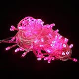 100 LED Multifunction Indoor Outdoor Wedding Party Patio Window Fairy String Dorm Lights - 32ft (Pink)