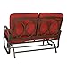 Patio Swing Glider Bench Outdoor Cushioed 2 Person Rocking Chair Garden Loveseat, Brick Red