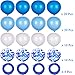 Blulu 60 Pieces Royal Blue Confetti Latex Balloons with 4 Rolls Balloon Ribbons 12 Inch Blue Series Balloon for Birthday Wedding Baby Shower Party Decoration