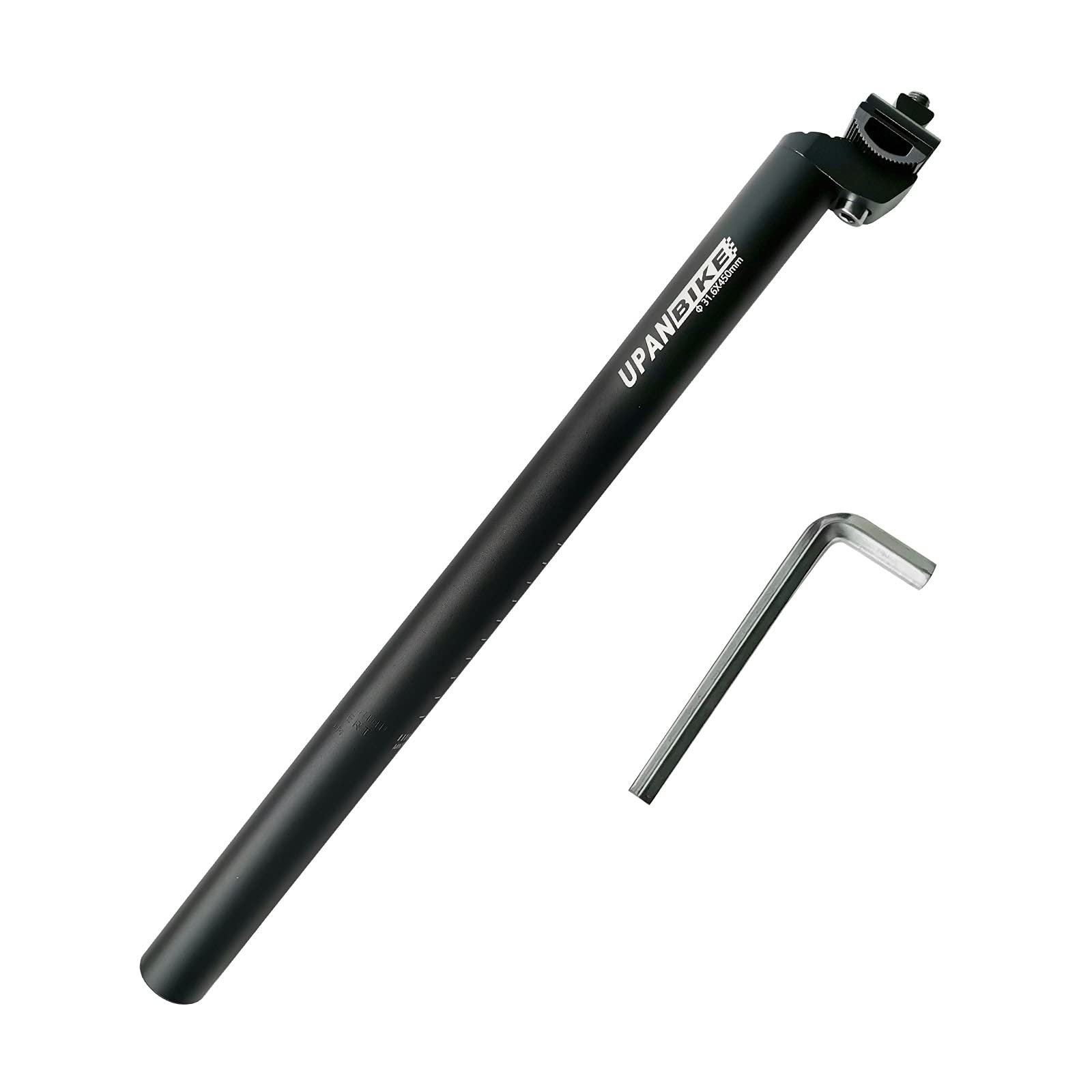 UPANBIKE Extra Long 17.7inch (450mm) Bike Bicycle Alluminium Alloy Seat Post with Micro Adjust Clamp (φ 31.6mm)