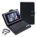 kwmobile case with QWERTY keyboard for Acer Iconia W4-820 with support - imitation leather tablet protective case in black