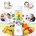 Portable Blender,USB Rechargeable Personal Smoothie Blender Mini Juicer Cup 480ML Fruit Juice Mixer Small Travel Blender for Shakes and Smoothies with Stainless Steel 6-Blades, FDA BPA Free (White)