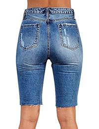 LookbookStore Bermudas desgarradas desgastadas por encima de la rodilla para dama