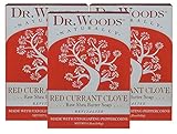 Dr. Woods Red Currant Clove Bar Soap with Peppercorn & Organic Shea Butter, 5.25 Ounce (Pack of 3)