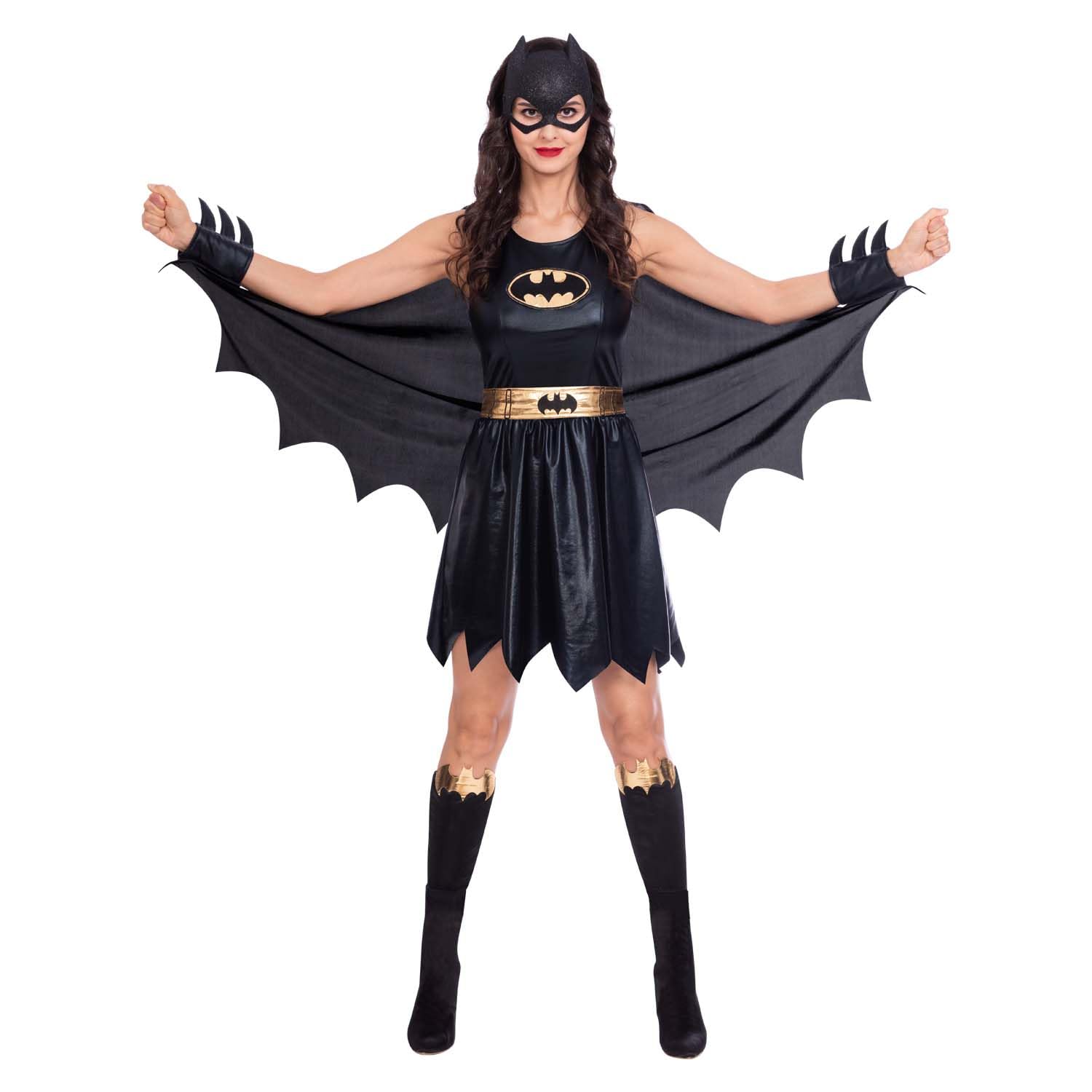 Amscan 9906154 Adult Womens Official Warner Bros. Licensed Batgirl Classic Fancy Dress Costume (UK Dress Size 10-12), Black