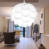 Excelvan Creative DIY KIT Pinecone Shape Puzzle Lampshade &IQ PP Suspension Ceiling Pendant Chandelier Light Shade Lamp For Christmas Living Room, Bedroom, Study, Dining room Decor Lighting (White1)