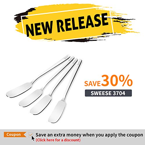 Sweese 3704 Butter Spreader Knife, Sandwich Cream Cheese Condiment Knife spreader Set - 304 Stainless Steel Dishwasher Safe, 6.5 Inch - Set of 4