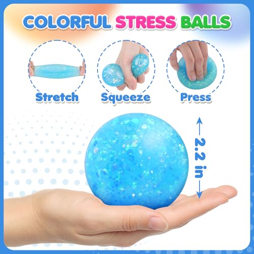 Stress Balls for Kids Adults: 6 Pack Sensory Fidget Squishy Balls, Soft Calm Down Toys for Classroom Prize Box, Office Desk Travel Toys, Birthday Party Favor Gifts for Boys Girls