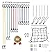 FINNKARE Premium Quality Bungee Cord Assortment in portable bag- 24 Piece Set, 100% latex bungee core, with Canopy Ties & Bonus Cargo Net and carabiner, Plastic Coated Metal Hooks