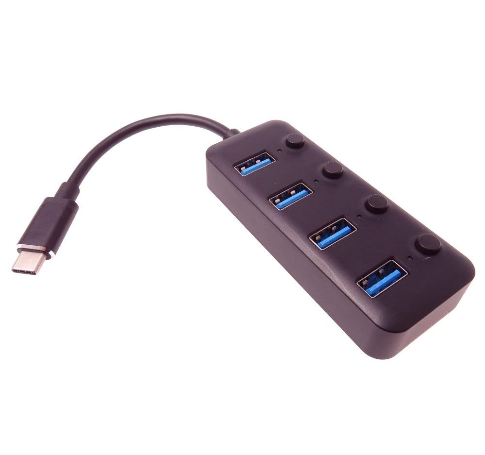 Premium Cord 5G SuperSpeed USB HUB Type C to 4x USB 3.1 A Gen1, Power Switch