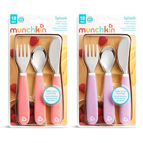 Munchkin® Splash™ Toddler Fork, Knife and Spoon Utensil Set, 6 Pack