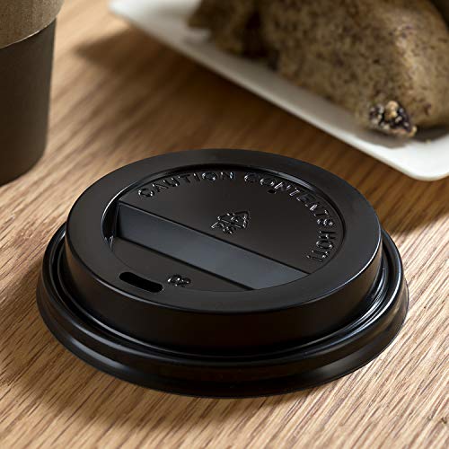 80 Disposable Humans for Health Hot Paper Coffee Cups - 16 oz | Set includes 80 Cups + Lids + Sleeves + Stir Straws
