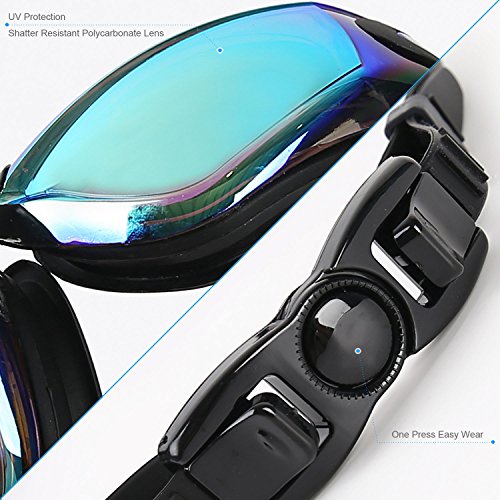 image for Rioa Swim Goggles, Swimming Goggles Anti Fog No Leaking UV Protection,